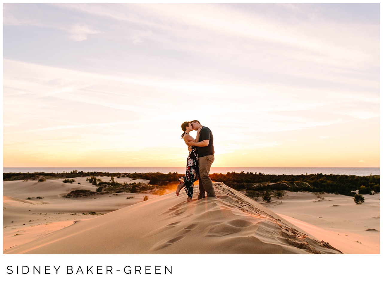 Silver Lake Sand Dune Engagement Session by St. Augustine Wedding Photographer Sidney Baker-Green