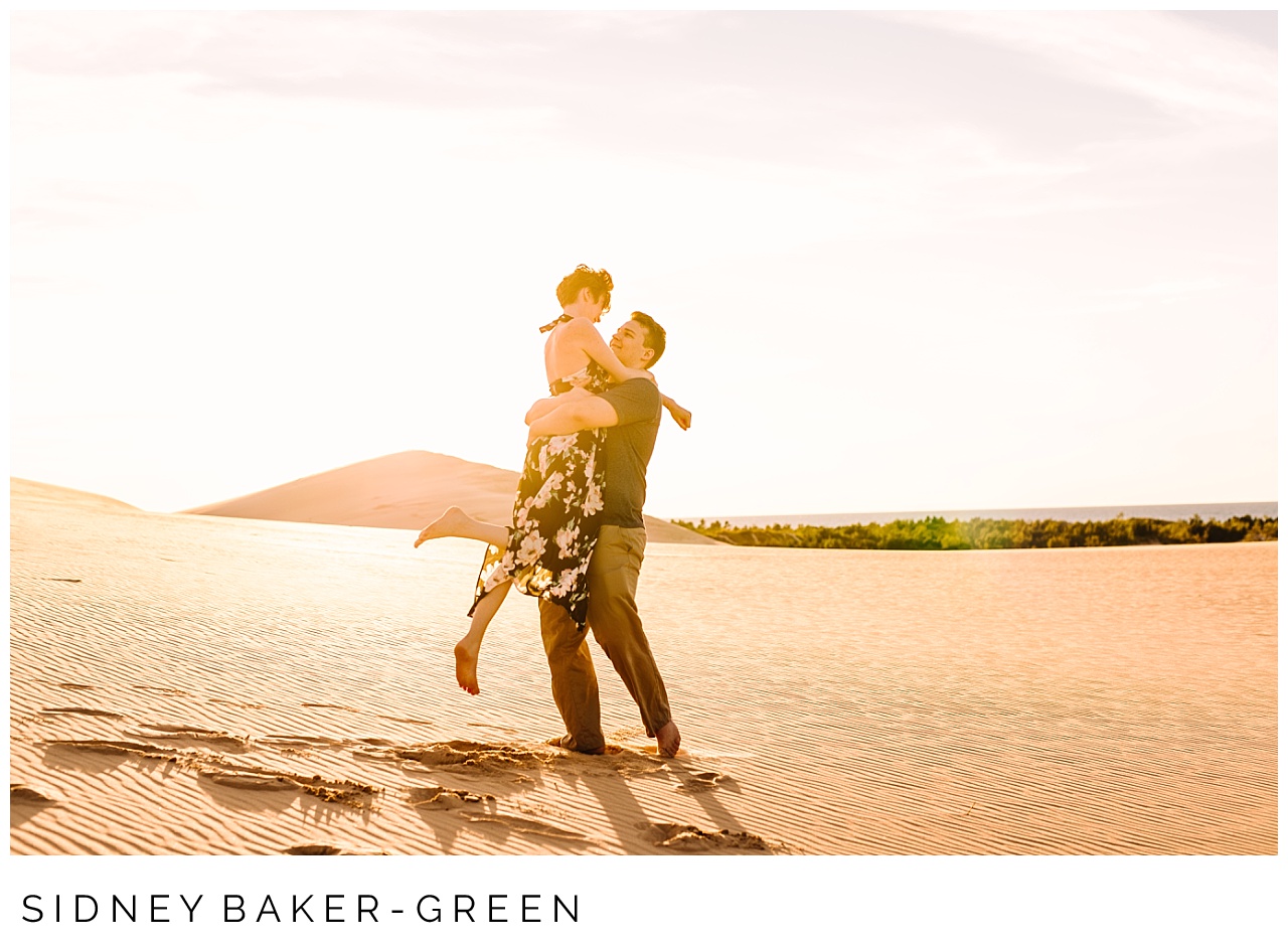 Silver Lake Sand Dune Engagement Session by St. Augustine Wedding Photographer Sidney Baker-Green