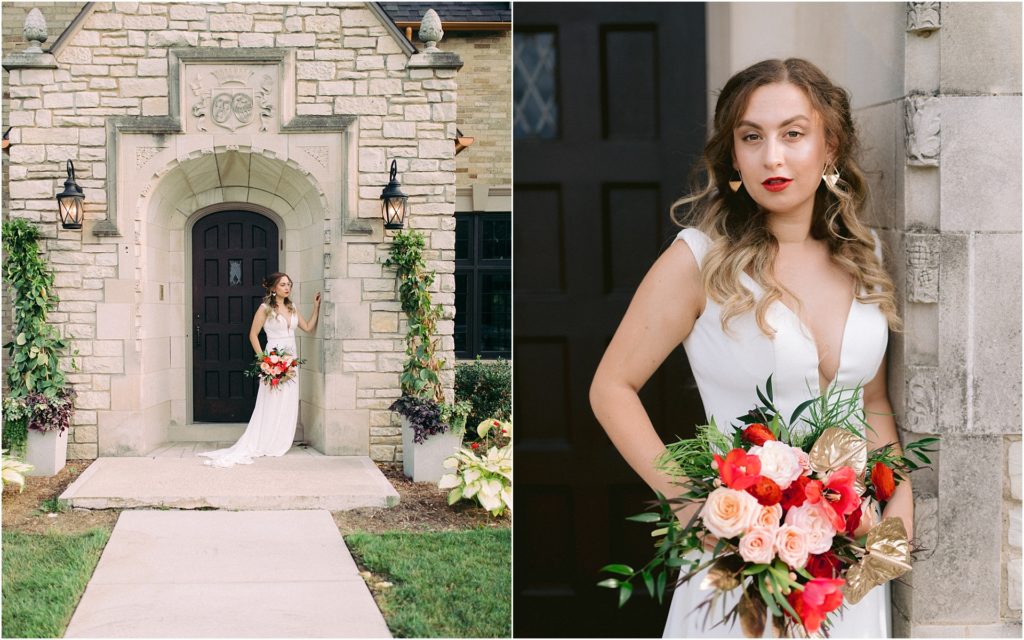 Grand Rapids bride standing outside of venue3two